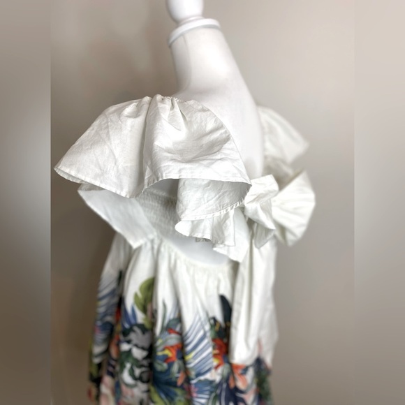 NWT Anthropologie Ruffle Sleeve Open Back Floral Mini Dress Size XS P - Picture 7 of 14